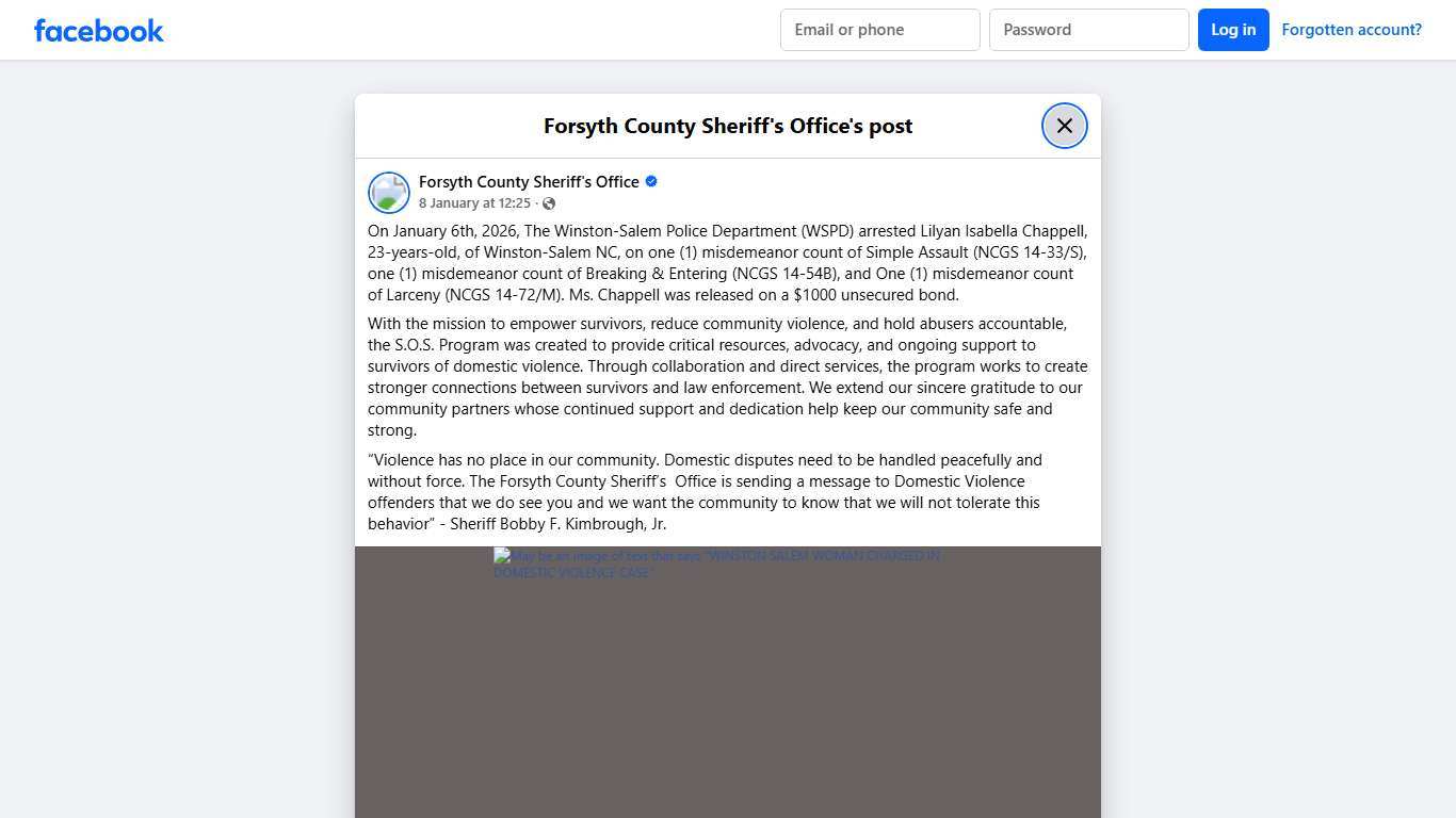 On January 6th, 2026,... - Forsyth County Sheriff's Office Facebook